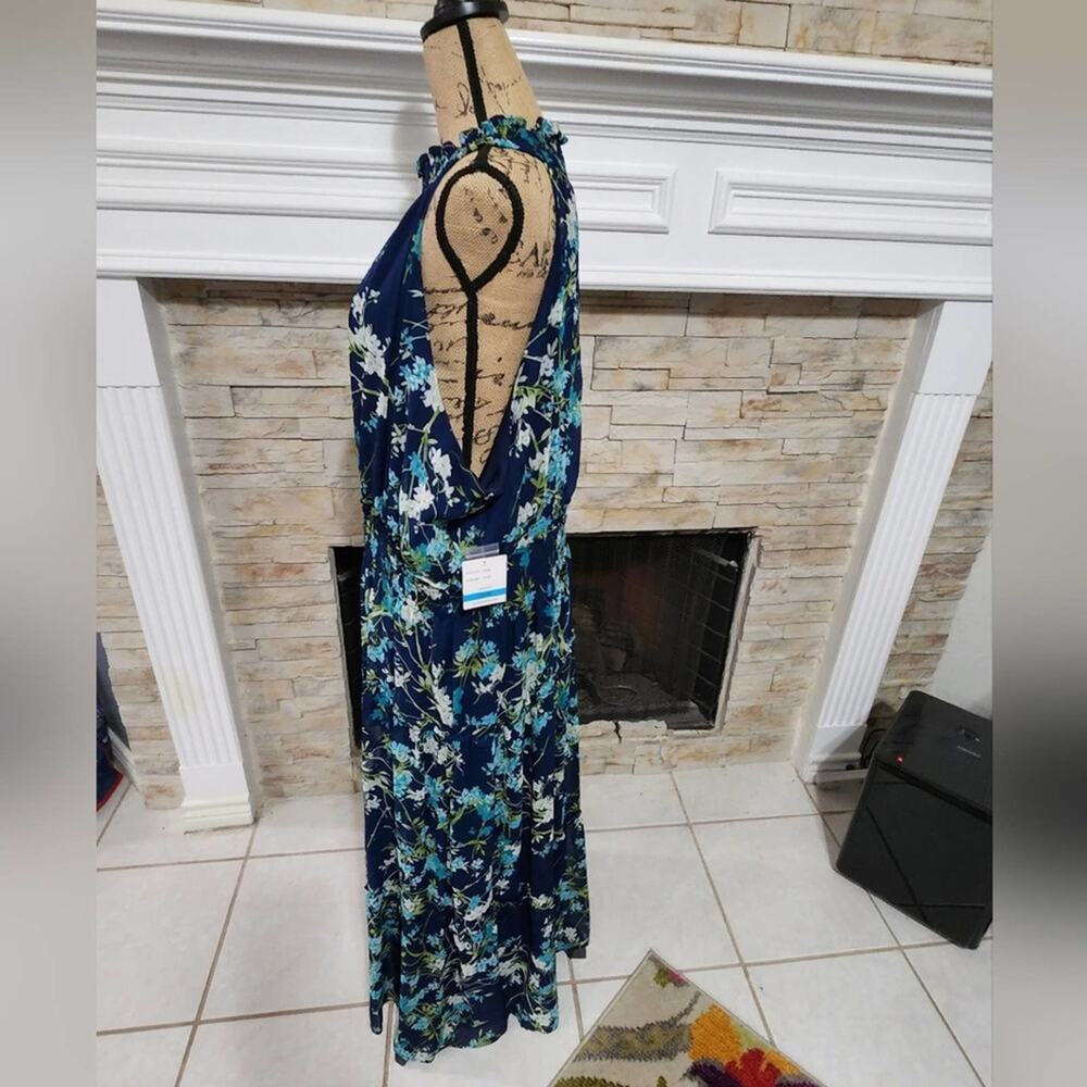 TAYLOR Serena floral Printed Chiffon Smocked halter Maxi Dress plus size 20 new - Picture 3 of 12